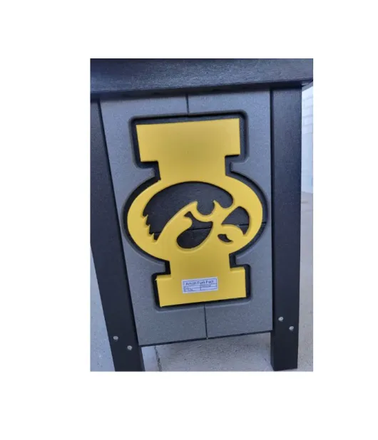 Poly Vinyl Iowa Hawkeye End Table - QUICK SHIP