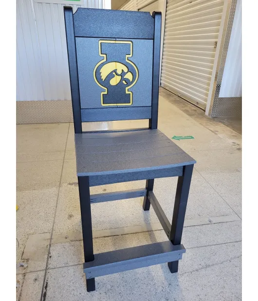 Poly Vinyl Iowa Hawkeye Bar Chair - QUICK SHIP