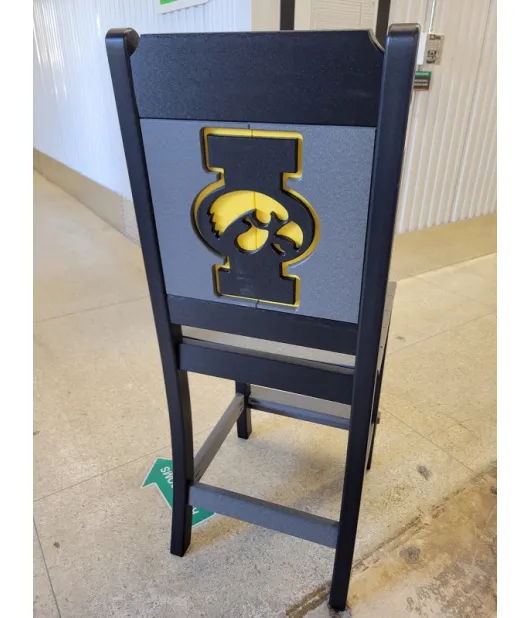 Poly Vinyl Iowa Hawkeye Bar Chair - QUICK SHIP