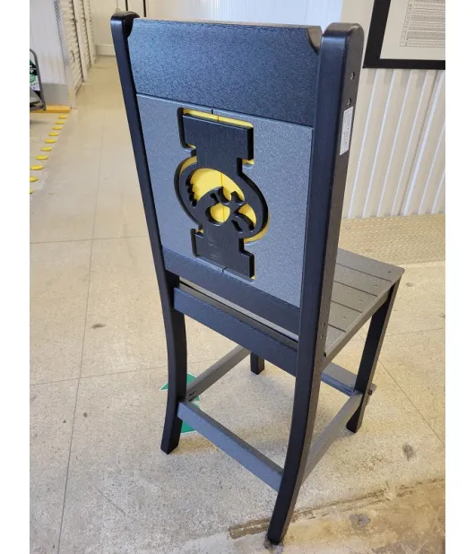Poly Vinyl Iowa Hawkeye Bar Chair - QUICK SHIP