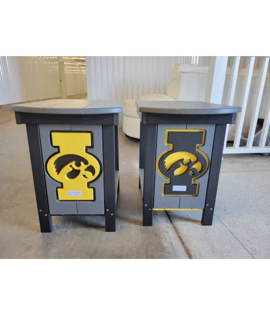 Poly Vinyl Iowa Hawkeye End Table - QUICK SHIP