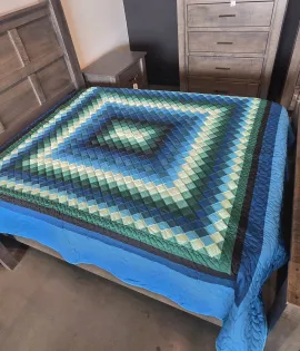 Amish Handmade Brick Pattern Quilt 98x114 Inches - QUICK SHIP