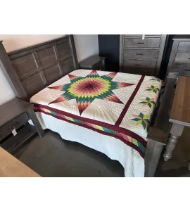 Amish Iconic Handmade Traditional Style Decor Lone Star - King Size 104X114 in Star of Bethlehem Bedding - QUICK SHIP