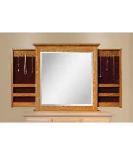 Dresser Mirror with Sliding Jewelry Wings