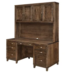Integra Double Pedestal Desk with Hutch