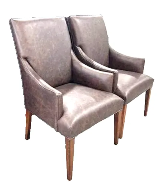 2 Alcott Straight Top Dining Chairs with Upholstered Arms, Brown Maple, FC-228 Rich Tobacco QUICK SHIP - 30% Off or Best Offer