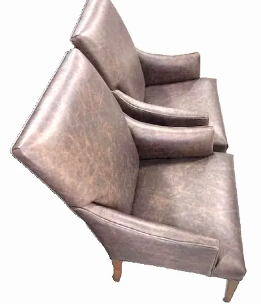2 Alcott Straight Top Dining Chairs with Upholstered Arms, Brown Maple, FC-228 Rich Tobacco QUICK SHIP - 30% Off or Best Offer