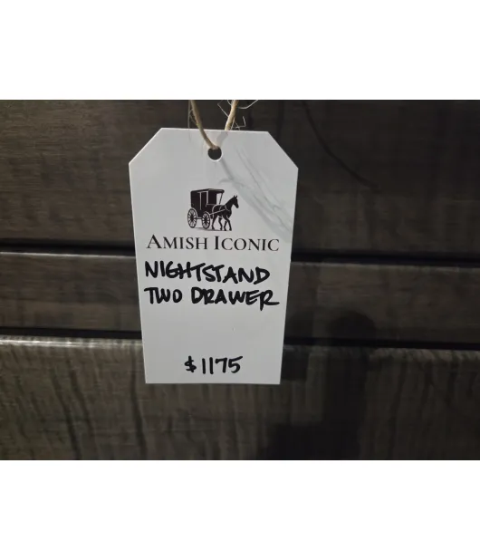 2 Drawer Night Stand - Curly Maple, Antique Slate - QUICK SHIP