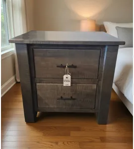 2 Drawer Night Stand - Curly Maple, Antique Slate - QUICK SHIP - 30% Off or Best Offer