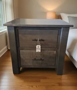 2 Drawer Night Stand - Curly Maple, Antique Slate - QUICK SHIP - 30% Off or Best Offer