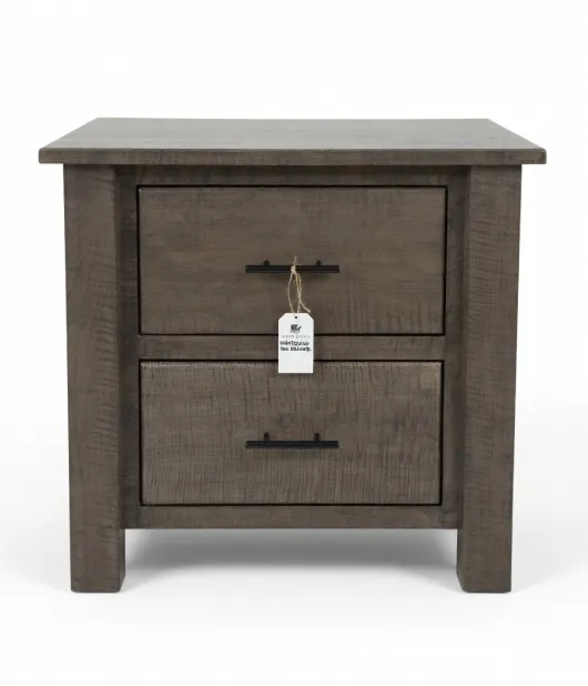 2 Drawer Night Stand - Curly Maple, Antique Slate - QUICK SHIP - 30% Off or Best Offer