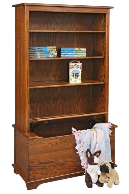 Bookcase with Toy Box with 3 Adjustable Shelves