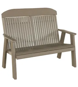 4' Classic Highback Poly Vinyl Bench
