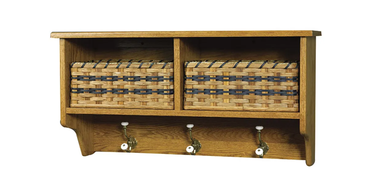 Two Basket Wall Shelf
