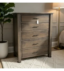 5 Drawer Dresser  - Curly Maple, Antique Slate - QUICK SHIP - 30% Off or Best Offer