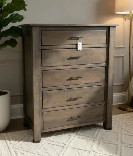 5 Drawer Dresser  - Curly Maple, Antique Slate - QUICK SHIP - 30% Off or Best Offer