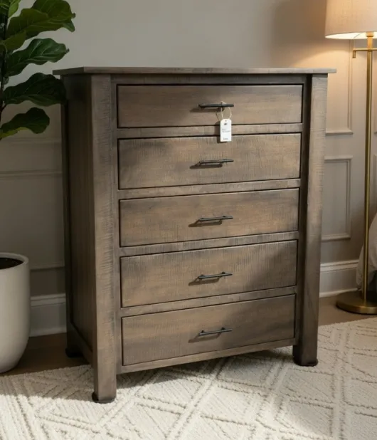 5 Drawer Dresser  - Curly Maple, Antique Slate - QUICK SHIP - 30% Off or Best Offer