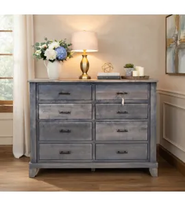 8 Drawer Dresser - Curly Maple, Antique Slate - QUICK SHIP - 30% Off  or Best Offer