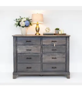 8 Drawer Dresser - Curly Maple, Antique Slate - QUICK SHIP - 30% Off  or Best Offer