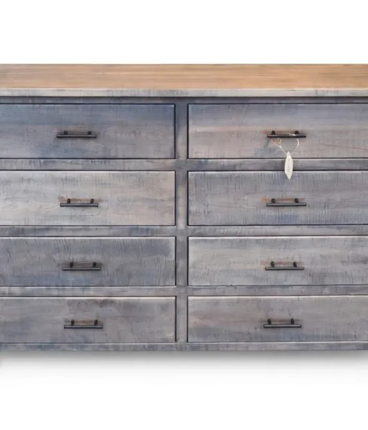 8 Drawer Dresser - Curly Maple, Antique Slate - QUICK SHIP - 30% Off  or Best Offer