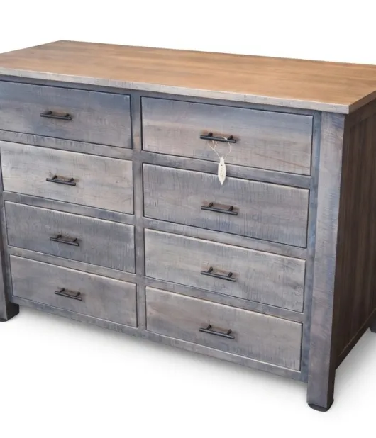 8 Drawer Dresser - Curly Maple, Antique Slate - QUICK SHIP - 30% Off  or Best Offer