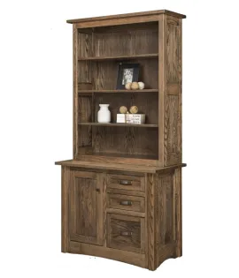 Aspen 1 Door 3 Drawer Credenza with Hutch