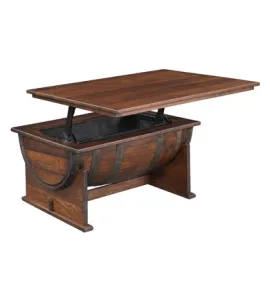 Deluxe Whiskey Barrel Lift Top Coffee Table