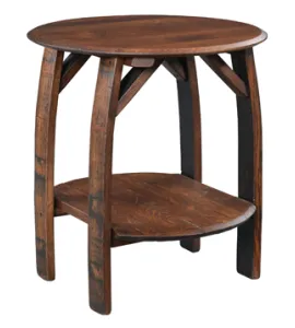 Deluxe Whiskey Barrel Round End table