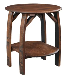 Deluxe Whiskey Barrel Round End table
