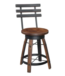 Deluxe Whiskey Barrel Swivel Bar Stool