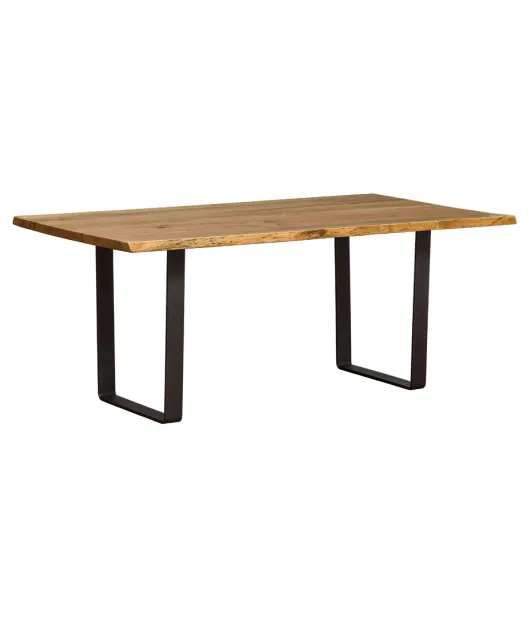 Live Edge Dining Table with U Base