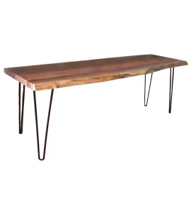 Live Edge Bench with Hairpin Base
