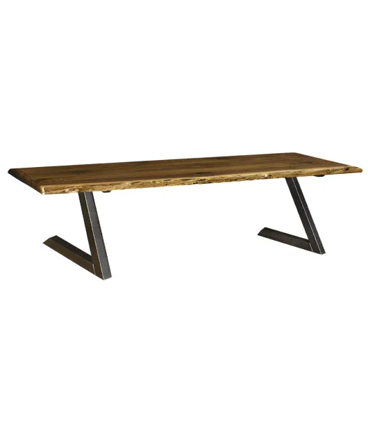 Live Edge Bench with Z Base