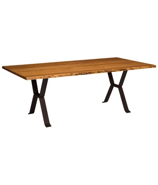 Live Edge Dining Table with Inverse Base