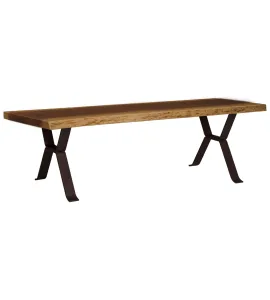 Live Edge Bench with Inverse Base
