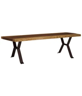 Live Edge Bench with Inverse Base