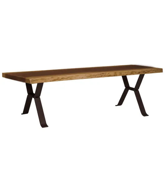 Live Edge Bench with Inverse Base