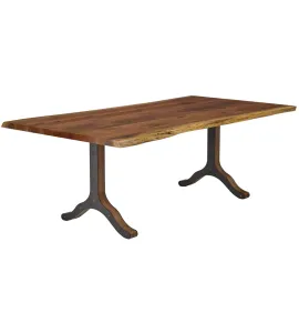Live Edge Dining Table with Strada Base
