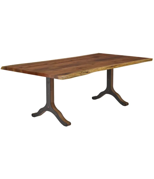 Live Edge Dining Table with Strada Base