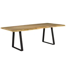 Live Edge Dining Table with Stirrup Base