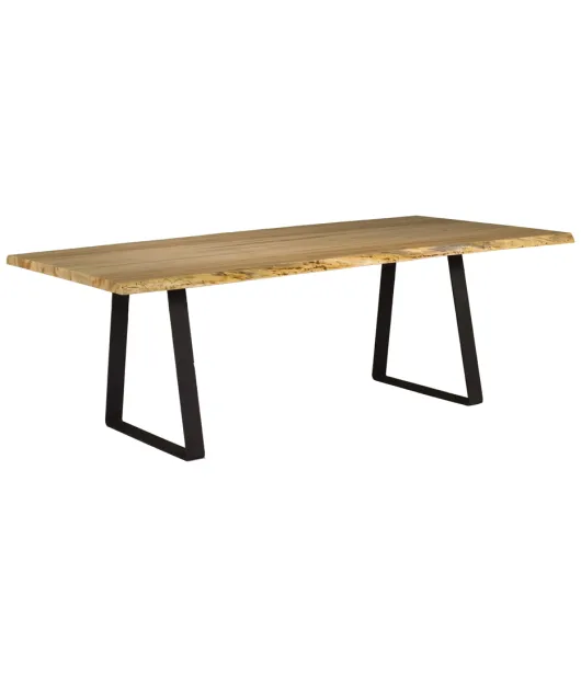Live Edge Dining Table with Stirrup Base