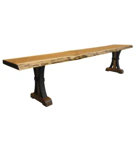 Live Edge Bench with Buckle Base