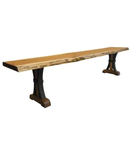 Live Edge Bench with Buckle Base