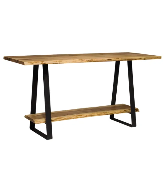 Live Edge Bar Table with Stirrup Base