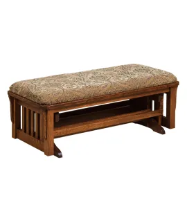 Bow Arm Slat Loveseat Ottoman