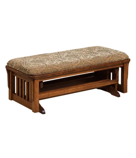 Bow Arm Slat Loveseat Ottoman