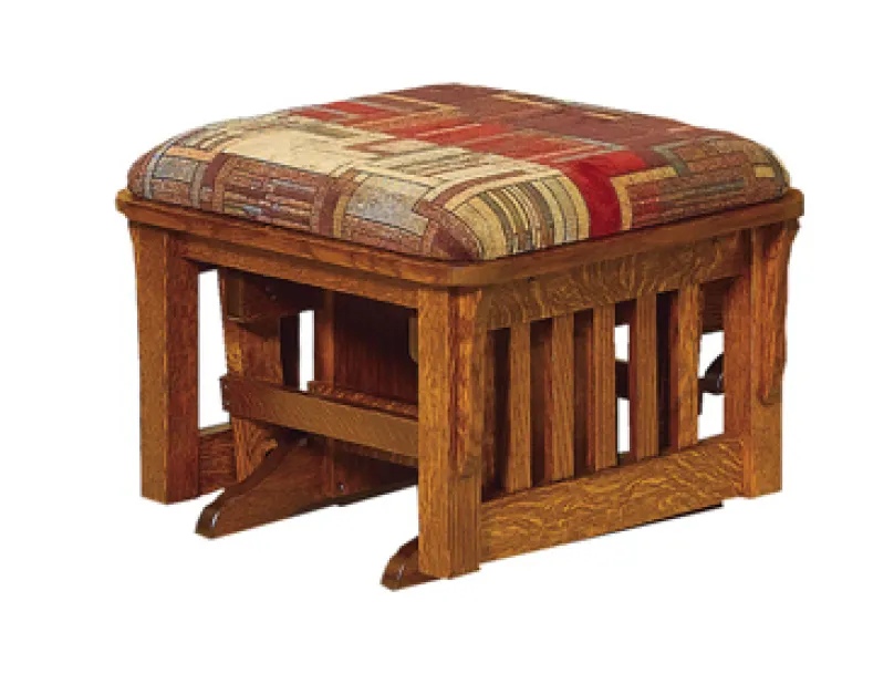 Bow Arm Slat Ottoman