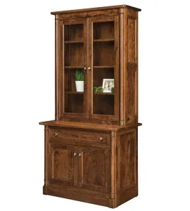 Covington 1 Drawer 2 Door Credenza with Bookcase Topper