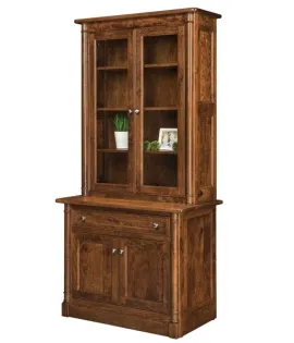 Covington 1 Drawer 2 Door Credenza with Bookcase Topper