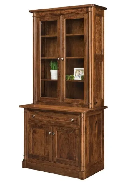 Covington 1 Drawer 2 Door Credenza with Bookcase Topper